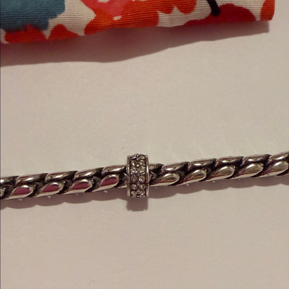 Brighton Silver Heart Charm Bracelet with Floral Drawstring Pouch - Multicolor - Picture 5 of 12